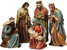 38" Scale Magnesium Nativity Set - Set of 5 - The Country Christmas Loft Indoor Christmas Decor, Nativity Scene Sets, Outdoor Nativity, Vintage Christmas Crafts, Bear Statue, Unique Christmas Decorations, Christmas Nativity Scene, Colorful Christmas, Old World Christmas