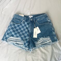 Brand New Never Worn! Denim/Distressed/Checkered Size: 27 Trendy Light Wash Forever 21 Jean Shorts, Blue Cutoff Jean Shorts From Forever 21, Forever 21 Blue Denim Jean Shorts, Forever 21 Cutoff Denim Jean Shorts, Forever 21 Blue Cutoff Shorts, Forever 21 Blue Cutoff Jean Shorts, Forever 21 Cutoff Denim Shorts, Denim Shorts, Forever 21