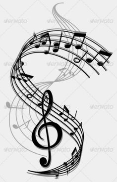 music notes with black and white background - miscellaneous objects / arts printables on art paper