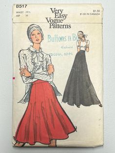 a woman's skirt and blouse pattern from the 1950's