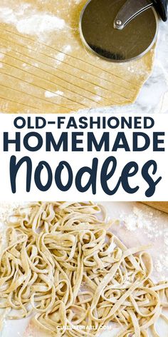 noodles cut with a pizza cutter; sliced noodles in a pile Easy Homemade Noodles, Noodle Recipes Homemade, Egg Noodle Recipes, Homemade Egg Noodles, Homemade Pasta Recipe, Homemade Noodles, Salad Pasta, Noodles Recipe, Never Go Back