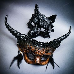 Step Into A Realm Of Mystique And Allure With Our Devil Horned Masquerade Mask Set, Designed To Captivate At Any Event With Its Striking And Bold Design. Perfect For Adding An Air Of Enchantment To Masquerade Balls, Music Festivals, Themed Parties, Or Halloween Events, These Masks Will Transform You Into A Figure Of Intrigue. Unique And Eye-Catching Design_this Exclusive Set Features Two Mesmerizing Masks: * A Men Mask With Sculpted Horns, Offering A Sleek, Bold Look For Those Seeking A Touch Of Themed Black Masquerade Mask For Cosplay, Horned Masquerade Mask For Halloween Cosplay, Gothic Horned Masquerade Mask For Costume Party, Gothic Masks For Halloween, Gothic Masks For Halloween Fantasy Events, Punk Halloween Costume Masks, Punk Style Halloween Costume Mask, Themed Black Masquerade Mask For Halloween, Horned Fantasy Masquerade Mask For Halloween