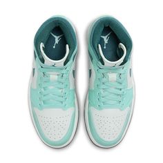 DZ3745-300 Nike Jordan 1 Mid, Wmns Air Jordan 1, Air Jordans Women, Jordan Sneaker, Preppy Shoes, Air Jordan 1 Mid Se, Womens Air Jordans, Mid Top Sneakers, Jordans Women