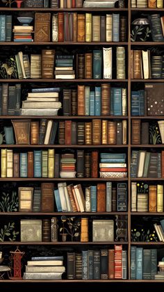 a book shelf filled with lots of books