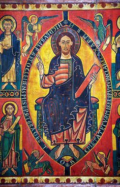 an icon depicting jesus holding the cross