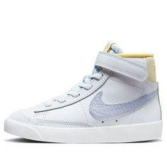 Preschool Nike Blazer Mid '77 BP 'Easter" White/Oxygen Purple Shoes Size: 12.5.  Gender: unisex.  Age Group: kids. Jordan 6 Rings, Nike Blazers, Nike Blazer Mid 77, Nike Blazer Mid, Deep Royal Blue, Huarache Run, Nike Blazers Mid, Purple Shoes, 5 Kids