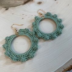 Handcrafted, nickel free hoop earrings. 2 inch diameter. Sage color. Bohemian Green Hoop Earrings Hypoallergenic, Green Bohemian Hoop Earrings Hypoallergenic, Handmade Adjustable Green Hoop Earrings, Bohemian Green Hypoallergenic Hoop Earrings, Adjustable Handmade Green Hoop Earrings, Handmade Small Green Hoop Earrings, Trendy Handmade Round Hoop Earrings, Bohemian Green Small Hoop Earrings, Green Bohemian Small Hoop Earrings