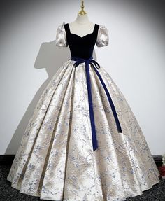 Off-shouldere evening gown, navy blue pompadour ball gown Royal Ball Gown For Prom, Royal Floor-length Ball Gown For Banquet, Royal Floor-length Ball Gown For Banquets, Royal Ball Gown Evening Dress For Banquet, Royal Fitted Ball Gown For Debutante Ball, Royal Dresses For Debutante Ball And Prom Season, Royal Fitted Ball Gown For Formal Occasions, Vintage Ball Gown Evening Dress For Banquet, Royal Ball Gown Evening Dress For Formal Occasions