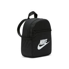 Nike-Futura Mini Backpack Carry your essentials in sleek appeal with the Futura mini backpack from Nike. This bookbag, made with at least 55% recycled polyester, features a felt-lined front zip pocket to store your tech scratch-free. Cheap White Nike Bags, Nike Futura 365 Mini Backpack, Nike Standard Backpack With Zipper Closure, Nike Backpack With Zipper Closure, Nike Travel Backpack With Zipper Closure, Functional Nike Backpack For Everyday Use, Nike Functional Backpack With Zipper Closure, Functional Nike Bag For Back To School, Nike Bags With Zipper Closure For Back To School