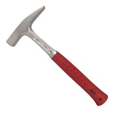 the hammer is red and has an open handle on it, with a white background