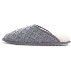 What could make chilly days even better? This fluffy, incredibly cozy slip-on style of course. A timeless go-to, this slipper boasts lattice knit paired with faux faux shearling for the ultimate in relaxation. The super-soft cushioning cradles your feet while the durable, anti-slip rubber sole ensures all-day coziness and comfort. Cozy Synthetic Slippers For Winter, Cozy Synthetic Slippers With Textured Footbed, Cozy Synthetic Slippers, Gray Winter Slippers With Textured Footbed, Gray Textured Slippers For Winter, Gray Textured Winter Slippers, Slide Slippers, Faux Fur Slippers, Fur Slippers