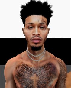 Sims 4 Cc Tattoos Men, Secondlife Avatar Black, Gta Characters, Sims Skins, Sims Hairstyles, Black Sims, Sims Challenge, Sims 4 Male Clothes, Sims 4 Piercings