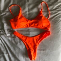 Never Worn Orange Bikini With Clasp Back. I Will Bundle Any Of The Suits. Clothe Shop, Zaful Bikinis, Beach Fits, Swim Wear, Beach Style, Color Orange, Womens Swim, Panama, Bathing Suits