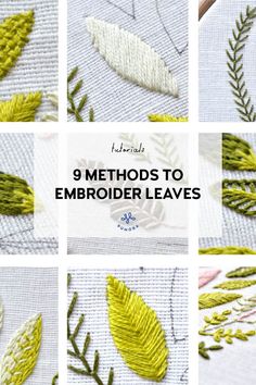 embroidery leaves with text that reads 9 method to embroider leaves