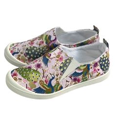 Pink Phoenix and Flower Print Women's Canvas Shoes - Comfortable and N Non-slip Slip-on Sneakers For Spring, Spring Non-slip Slip-ons With Round Toe, Summer Non-slip Round Toe Slip-on Sneakers, Summer Non-slip Slip-on Sneakers With Round Toe, Non-slip Summer Slip-on Sneakers, Summer Flat Non-slip Slip-on Sneakers, Non-slip Round Toe Slip-ons For Spring, Spring Non-slip Round Toe Slip-ons, Spring Non-slip Slip-on Sneakers With Closed Toe