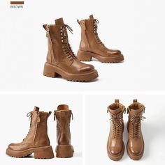 Hanson Women's Leather Boots and Platform | Ultrasellershoes.com – Ultra Seller Shoes Leather Lace-up Boots With Lug Sole For Fall, Leather Mid-calf Boots With Lug Sole For Fall, Fall Leather Lace-up Boots With Lug Sole, Brown Leather Sole Combat Boots For Fall, Brown Combat Boots With Lug Sole For Fall, Trendy Leather Mid-calf Boots For Fall, Trendy Square Toe Martin Boots For Fall, Casual Moto Boots With Square Toe For Fall, Brown Platform Combat Boots For Fall