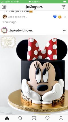 a mickey mouse cake with polka dots on it