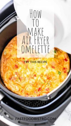 how to make air fryer omelette in the crock pot with text overlay