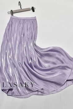 Lasaky - Elegant Pleated Maxi Dress with High Waist and Luxurious Sheen Long A Line Skirt, Satin Maxi Skirt, High Waist Long Skirt, Sheer Maxi Dress, Umbrella Skirt, High Waisted Pleated Skirt, High Waisted Maxi Skirt, Skirts Midi High Waisted, Half Skirt