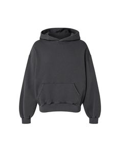 Luxury Men's Garment-dyed Sweatshirt, Washed Black Hoodie Sweatshirt With Ribbed Cuffs, Washed Black Hoodie With Ribbed Cuffs And Crew Neck, Washed Black Crew Neck Hoodie, Long Sleeve Washed Black Hoodie For Loungewear, Washed Black Long Sleeve Hoodie For Loungewear, Washed Black Crew Neck Hoodie For Winter, Washed Black Hoodie For Winter Loungewear, Black Oversized Vintage Hoodie