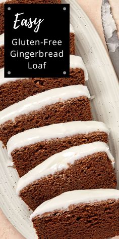 slices of gluten - free gingerbread loaf on a plate