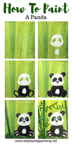 step by step instructions to paint a panda