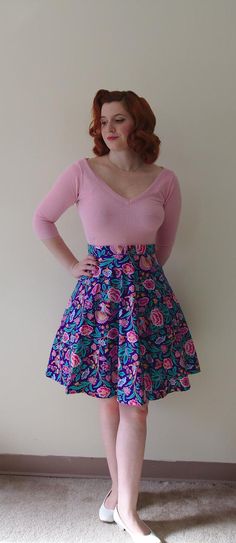 Retro Pinup Style Inspired Peacock Paisley Print Skirt / | Etsy Fitted Pleated Skirt In 1950s Style, Fitted Pleated Skirt In Vintage Style, 1950s Style Fitted Pleated Skirt, Retro Flared Skirt With Floral Print, Fitted Floral Print Flared Mini Skirt, Vintage Retro Print Skirt For Spring, Retro Floral Skirt, Summer Vintage Skirt With Retro Print, Retro Fitted Mini Skirt With Floral Print