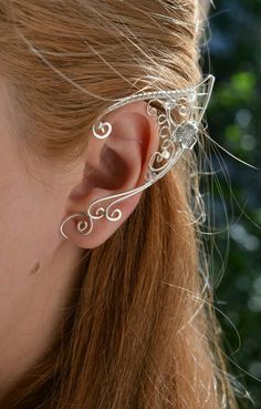 Elf Ear, Elf Ear Cuff, Ear Piece, Korat, Elf Ears, Boho Flowers, Bohemian Floral, Fantasy Jewelry, Ear Cuffs