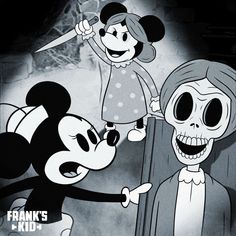 an animated mickey and minnie mouse character with the title frank's kid on it