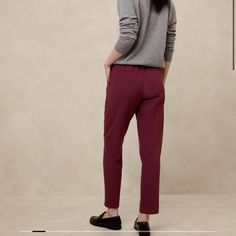 Never Worn Hayden Pant, New With Tags Fall Capsule Wardrobe, Wine Color, Banana Republic Factory, Banana Republic Pants, Tapered Pants, Work Wardrobe, Welt Pockets, Capsule Wardrobe, Ankle Length