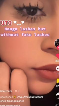 Over Makeup Faces Funny, Anime Eyelashes Tutorial Makeup, Cute Makeup Looks Without Fake Eyelashes, How To Get Manga Lashes, How To Do Your Bottom Lashes, Short Eyelashes Tips, Anime Eye Lashes Tutorial, Anime Lash Tutorial, Short Eyelashes Makeup