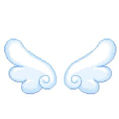 two white wings are shown in pixel style