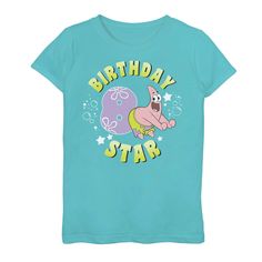 Celebrate like a star this year with the SpongeBob SquarePants Patrick 8th Birthday Tee. Featuring Patrick Star, your birthday kiddo will love seeing friends and family dressed in this SpongeBob SquarePants graphic tee to celebrate their birthday. Crewneck JerseyFABRIC & CARE Imported Machine wash - Delicate Cotton Size: Medium. Color: Blue. Gender: female. Age Group: kids. Spongebob Birthday Party, The Spongebob, Spongebob Birthday, Birthday Star, Patrick Star, Birthday Tee, 8th Birthday, 7th Birthday, Spongebob Squarepants