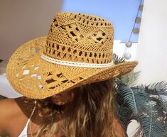 "Hats for women, bohemian hats, boho hats, cowgirl hats, straw cowboy hat, stetson hats, cowboy hats, straw hat, sun hat, buy online cowboy hats for women, sun hats, beach hats, custom hats & personalized hats for women. Jewelry & fashion accessories, original designs by kekugi. Best gift ideas !! This Stylish cowboy hat is accented with a ivory crochet This hat is soft yet supple, making it light to wear yet durable to last for years. These womens hats are perfect for any summer activit Adjustable Bohemian Brown Panama Hat, Bohemian Brown Panama Hat With Short Brim, Adjustable Brown Bohemian Panama Hat, Casual Brown Straw Hat For Festivals, Brimmed Sun Hat For Ranch In Spring, Adjustable Southwestern Fedora For Beach, Southwestern Style Fedora Hat For Beach, Southwestern Style Fedora For The Beach, Fitted Brown Straw Hat For Vacation