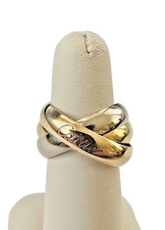 Cartier Large Trinity 18k Tricolor  5 MM Triple Band Ring 16.97 grams Size 9  | eBay Triple Band Ring, Trinity Ring, Large Ring, I Love Jewelry, Cartier Ring, Wide Bands, White Rose Gold, White Rose, Tri Color