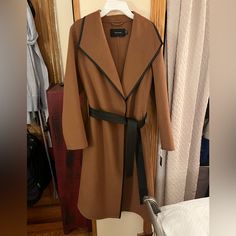 Large Tahari Camel Coat Nwt Brown Long Coat For Office, Brown Long Coat For Workwear, Brown Long Coat For Work, Chic Brown Workwear Outerwear, Chic Brown Outerwear For Work, Chic Brown Outerwear For Business, Elegant Brown Outerwear For Office, Chic Brown Business Outerwear, Elegant Brown Fall Outerwear