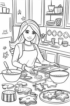 Free printable Barbie Christmas coloring pages filled with fun designs for creative kids this holiday season. Baking For Christmas, Christmas Cookie Baking, Barbie Christmas, Free Barbie, Barbie Coloring Pages, Christmas Barbie, Holiday Break