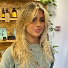 Blonde And Curtain Bangs, Modern Curtain Bangs, Slight Curtain Bangs Straight Hair, European Summer Haircut, Almost Bangs Haircut, Fringe With Long Hair Straight, Short Face Frame Layers, Face Frame For Round Face, Wispy Front Pieces