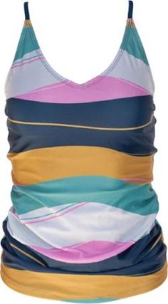 Enjoy comfort and confidence when you go outside with this Nani Swimwear V-neck tankini swimsuit top. It features side ruching and adjustable straps with a slight V-neck for active coverage. Multicolor Tankini With Built-in Bra For Swimming, Multicolor V-neck Tankini For Pool, Multicolor V-neck Tankini For Swimming, Multicolor Fitted Tankini For Sports, Sports Sleeveless Tankini For Summer, Fitted Multicolor Sports Tankini, Multicolor Sports Tank Top For Summer, Multicolor Tankini For Beach Season Sports, Multicolor V-neck Tankini For Poolside