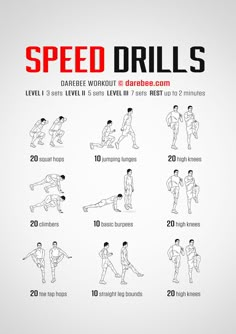 the speed drills poster shows how to do an exercise with one hand and two hands