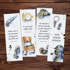 three greeting cards with watercolor illustrations of items from the harry potter series on them