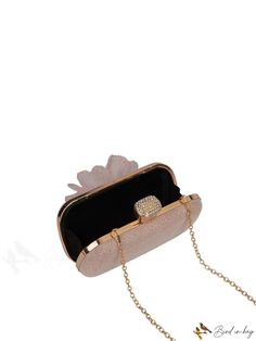 BirdinBag - Sparkling Floral Clutch: Elegant Box Bag for Party Decor Party Pouch Shoulder Bag, Portable Pouch Shoulder Bag For Party, Chic Portable Evening Bag For Gift, Chic Portable Evening Bag As Gift, Chic Compact Evening Bag For Gift, Chic Evening Bag For Gift, Chic Portable Clutch Gift, Chic Handheld Party Pouch, Chic Portable Clutch For Gift