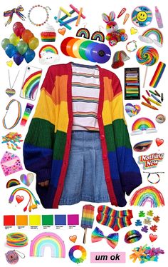 Kid Core Outfits, Weirdcore Outfits, Kidcore Outfit, Rainbow Lollipop, Look 80s, Kidcore Aesthetic, Pride Outfit, Wardrobe Tips, Outfits Chic