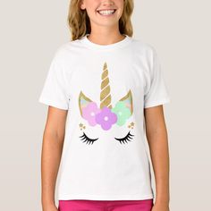 unicorn womens tshirts Illustration Horse, Glam Modern, Unicorn Outfit, Glitter Unicorn, Horse Birthday, Unicorn Kids, Unicorn Face, Easter T Shirts, Floral Birthday