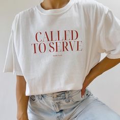 Called to Serve Trendy Christian Shirts Aesthetic Christian Apparel Gift for Godmother Christian Streetwear French Aesthetic Cozy Oversized - Etsy Minimal Shirt Design Inspiration, Vinyl Tshirt Ideas, Girly Vintage Aesthetic, Christian Tshirt Design Ideas, Christian Tshirt Designs, Jesus Shirts Christian Clothing, College Ministry, Scripture Shirts, Church Merch