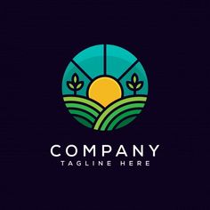 the logo for a company that is growing crops and has been designed to look like a sun