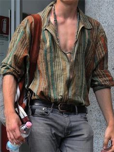 Men’s Queer Fashion, Queer Masc Summer Fashion, Eclectic Male Fashion, Transmasculine Fashion, Mens Fashion Bohemian, Casual Male Outfit, European Street Fashion, Style Comfortable, Mens Linen