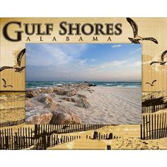 the cover of gulf shores magazine with an image of a beach and seagulls