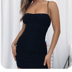 Super Cute Dress Good For Going Out Never Worn Just Tried On Black Ruched Mini Dress With Spaghetti Straps, Black Lined Mini Bodycon Dress, Black Bodycon Mini Dress For Brunch, White Fox Boutique, Super Cute Dresses, White Fox, Cute Dress, Boutique Dresses, Cute Dresses