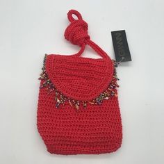 New Giannini Cross Body Bag. Crocheted Red Boho Purse, With Beads And Snap Closure. New With Tags. See Photos. Approximate Measurements: Width 6 In. Height 7 In. Depth 1 In. Strap Drop 20 In. Thanks For Looking. Red Pouch Shoulder Bag, Everyday Red Beaded Bags, Red Beaded Rectangular Shoulder Bag, Handmade Red Bags Fashion Accessory, Handmade Red Bag For Party, Handmade Red Party Bag, Red Beaded Bag As Gift, Red Beaded Bag For Gift, Bohemian Red Shoulder Bag For Parties